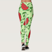 Leaf-Muster und Wassermelonen-Leggings Leggings (Rückseite)