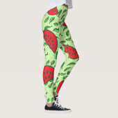 Leaf-Muster und Wassermelonen-Leggings Leggings (Rechts)