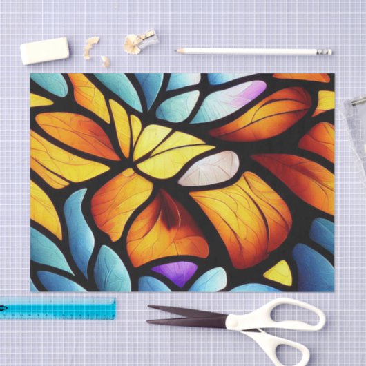 Leaf Muster verkleidetes Glas Decoupage Seidenpapier (Handwerk)