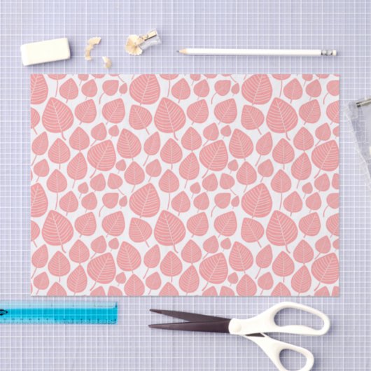 Leaf Muster - Weichrosa Seidenpapier (Handwerk)