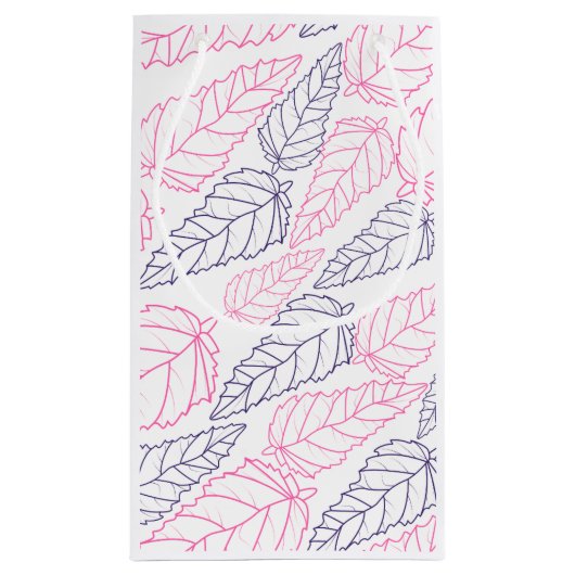 Leaf Muster Zeichnend Geschenktasche Kleine Geschenktüte (Rückseite)