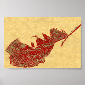 Leaf Nature Print Mini-Poster Poster