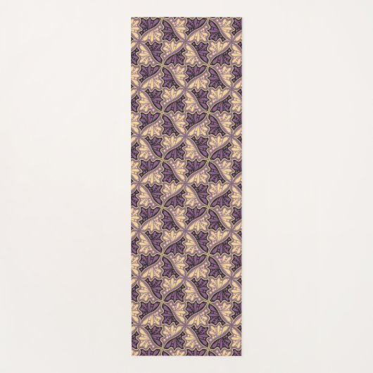 Leaf oder Hummingbird Tessellations - lila gelb Yogamatte (Vorderseite)