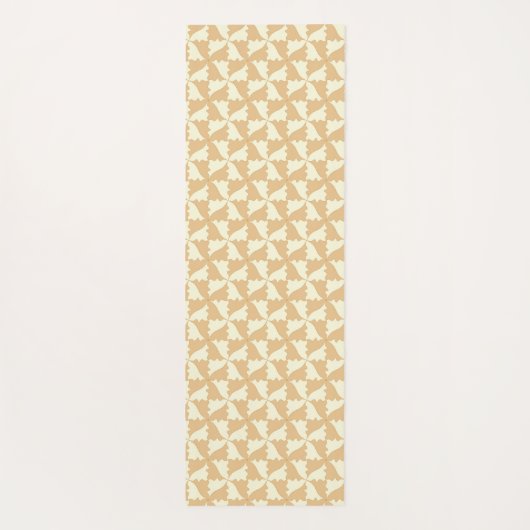 Leaf oder Hummingbird Tessellations - lila gelb Yogamatte (Rückseite)