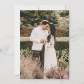 Leaf oval line Art Hochzeit dunkelblaues Gold weiß Einladung (Rückseite)