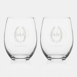 Leaf Oval line Hochzeit Olivenweg Weinglas Ohne Stiel