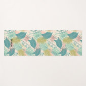 Leaf Pattern, benutzerdefiniertes Monogramm Yogmat Yogamatte (Vorderseite (Horizontal))