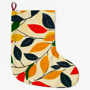 Leaf Pattern Großer Weihnachtsstrumpf