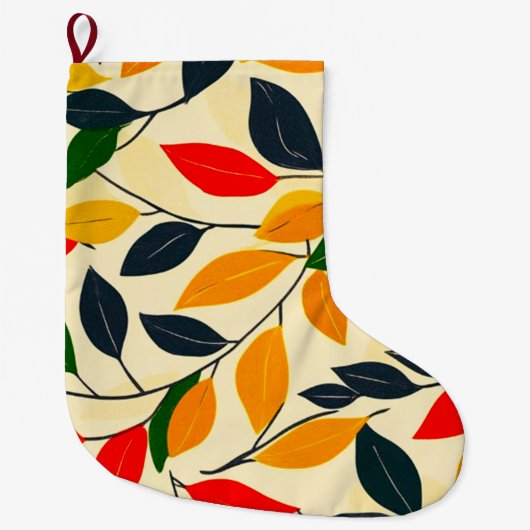 Leaf Pattern Großer Weihnachtsstrumpf (Vorderseite)