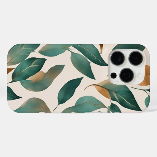 Leaf Pattern iPhone Case (Rückseite (Horizontal))