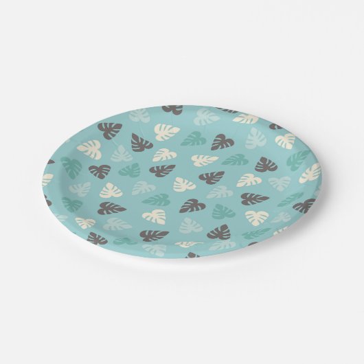 Leaf Pattern Pappteller (Schrägansicht)