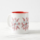 LEAF-PATTERN.PNG-TASSE mit zwei Tonen KAFFEE Zweifarbige Tasse (Vorderseite Links)