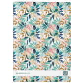 Leaf Pattern Small Business Name Logo Klemmbrett (Rückseite)