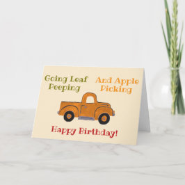 Leaf Peeping Apple Picking Handgemalt LKW Bday Karte