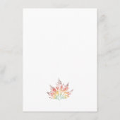 Leaf Print orange Brautparty Bingokarte Begleitkarte (Rückseite)