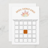 Leaf Print orange Brautparty Bingokarte Begleitkarte (Vorne/Hinten)