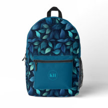 Leaf Print Rucksack | Botanisches Muster Schulranz