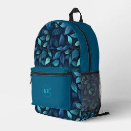 Leaf Print Rucksack | Botanisches Muster Schulranz