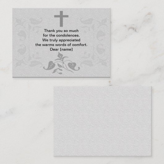 Leaf Rahmen nach Beerdigung Danke Karten (Vorne/Hinten)