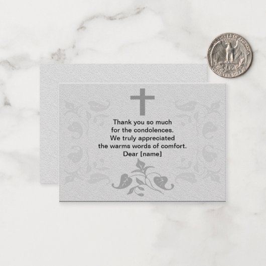 Leaf Rahmen nach Beerdigung Danke Karten (Vorderseite/Rückseite Beispiel)