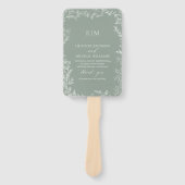 Leaf Sage Green Elegant Monogram Wedding Program Fächer (Vorderseite)