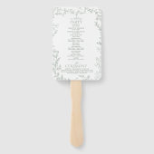 Leaf Sage Green Elegant Monogram Wedding Program Fächer (Rückseite)