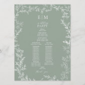Leaf Sage Green Elegant Monogram Wedding Programm (Rückseite)