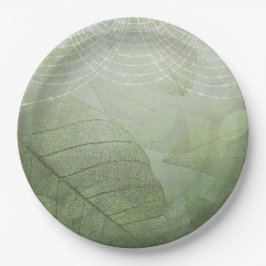 Leaf Sage Green Silver Glitzer Fantasy Pappteller