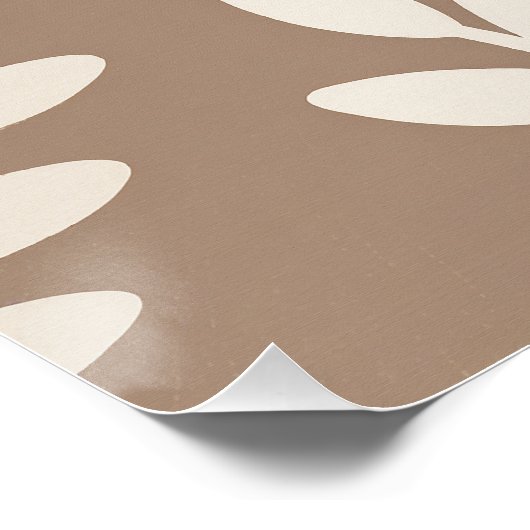 Leaf Silhouette Muster - Zen Minimal Wall Art Poster (Ecke)