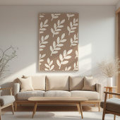 Leaf Silhouette Muster - Zen Minimal Wall Art Poster