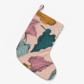 Leaf Skelett nahtlos Muster, Hintergrund mit cal Kleiner Weihnachtsstrumpf (Vorderansicht (hängend))