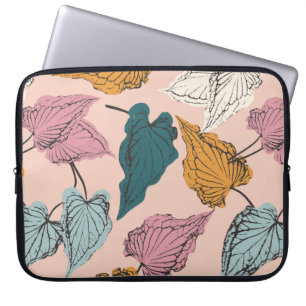 Leaf Skelett nahtlos Muster, Hintergrund mit cal Laptopschutzhülle