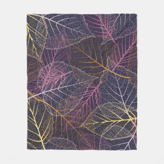 Leaf Skelett nahtlos Muster, Hintergrund mit Spalt Fleecedecke