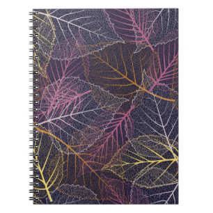 Leaf Skelett nahtlos Muster, Hintergrund mit Spalt Notizblock