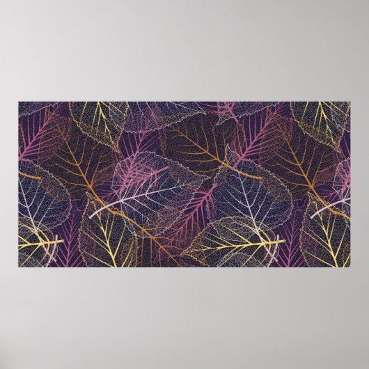 Leaf Skelett nahtlos Muster, Hintergrund mit Spalt Poster (Vorne)