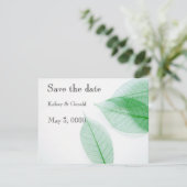 Leaf-Skelette auf weiß Save The Date (Stehend Vorderseite)