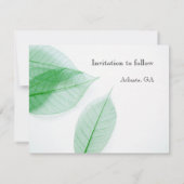 Leaf-Skelette auf weiß Save The Date (Rückseite)
