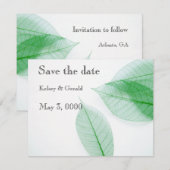 Leaf-Skelette auf weiß Save The Date (Vorne/Hinten)