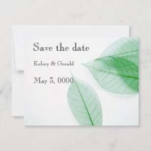 Leaf-Skelette auf weiß Save The Date