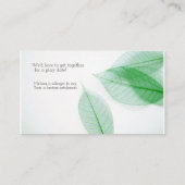 Leaf-Skelette auf weiß Visitenkarte (Rückseite)