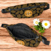 Leaf Skelettmuster mit Anfangsmonogramm Bauchtasche