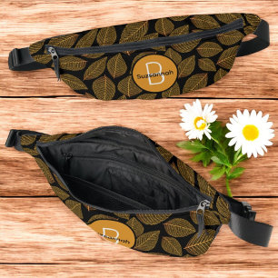 Leaf Skelettmuster mit Anfangsmonogramm Bauchtasche