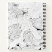 Leaf Sketch Schwarz-Weiß Notizbuch (Rückseite)