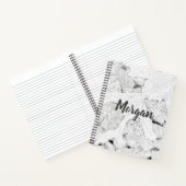 Leaf Sketch Schwarz-Weiß Notizbuch (Innenseite)