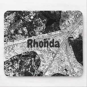 Leaf-Skizze in Schwarz und Weiß Mousepad