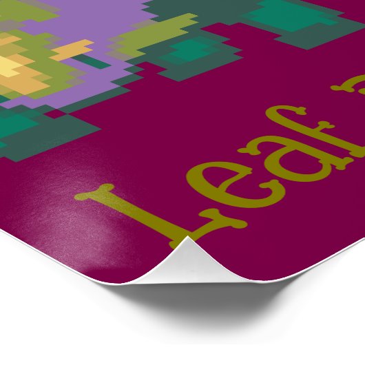 Leaf, sky, fire, sea Dragon pixel art Poster (Ecke)