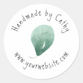 Leaf Small Craft Business Website Runder Aufkleber (Vorderseite)