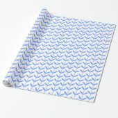 Leaf Stems - Baby Blue on White Geschenkpapier (Ungerollt)