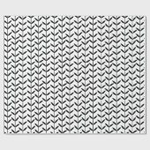 Leaf Stems - Schwarz auf Weiß Geschenkpapier (Flach)
