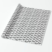 Leaf Stems - Schwarz auf Weiß Geschenkpapier (Ungerollt)